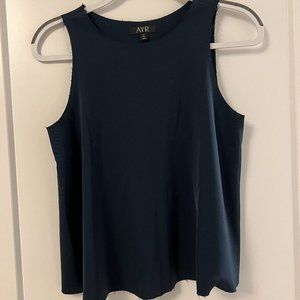 XS Dark Teal Raw Edged AYR Tank Top